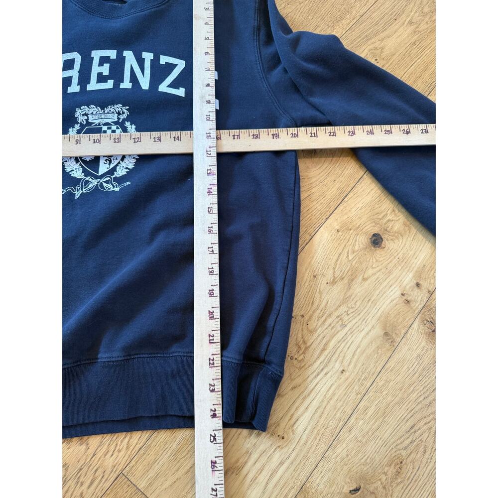 Brandy Melville Firenze Crest Sweatshirt Navy Blue Oversized Crewneck One Size - Picture 6 of 7